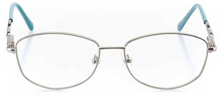cali: women's square eyeglasses in silver - front view