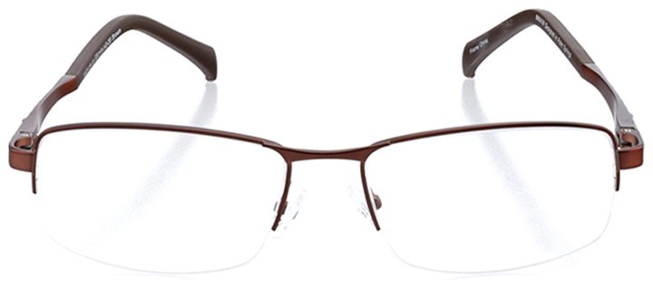 clearwater beach: men's rectangle eyeglasses in brown - front view