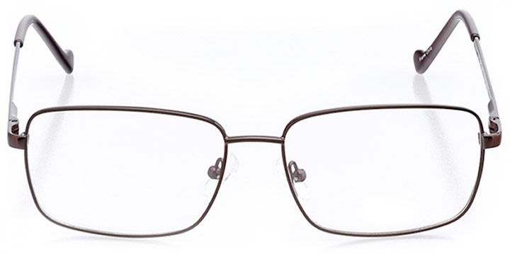 amherst: men's rectangle eyeglasses in brown - front view