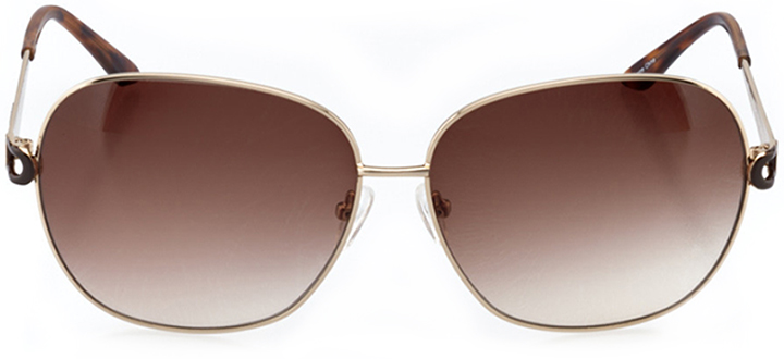 saint-pierre: women's oval sunglasses in gold - front view