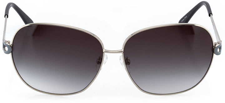 saint-pierre: women's oval sunglasses in silver - front view