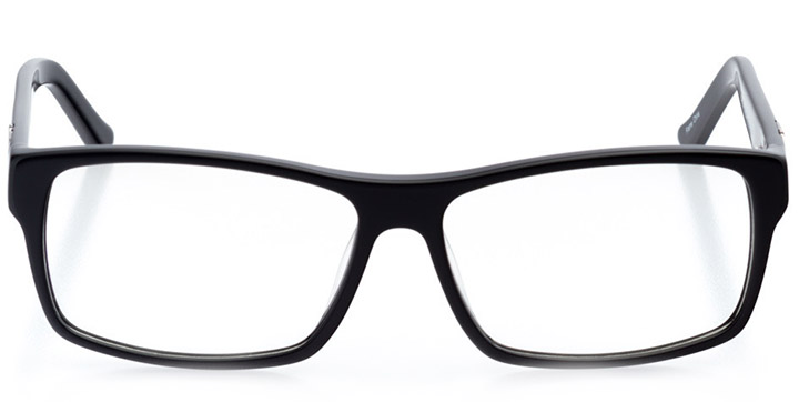 lincoln: men's square eyeglasses in black - front view
