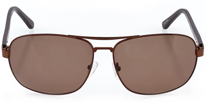 bakersfield: men's rectangle sunglasses in brown - front view
