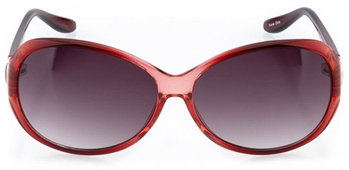 verona: women's oval sunglasses in red - front view