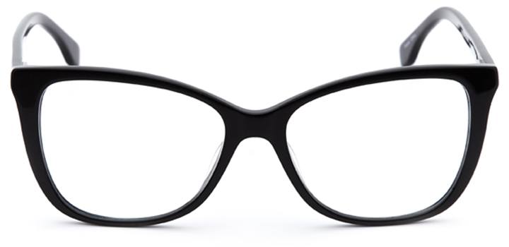 chartres: women's cat eye eyeglasses in black - front view