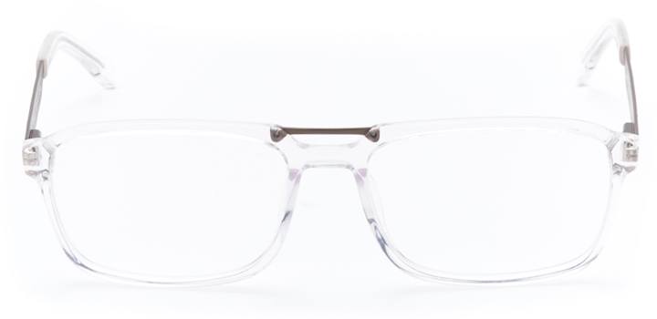 vincennes: men's rectangular eyeglasses in crystal - front view