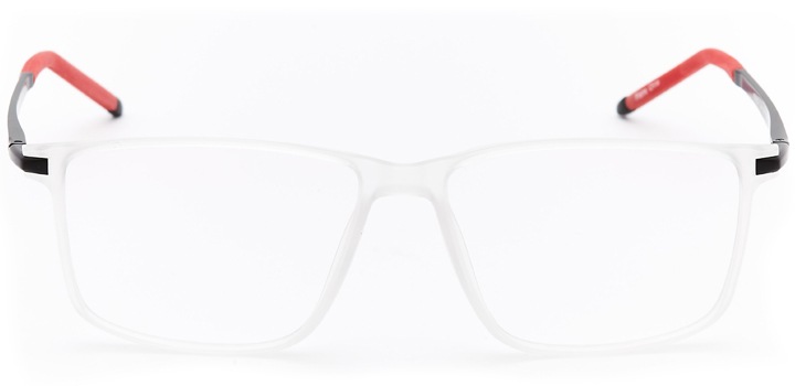 st. david's: men's square eyeglasses in crystal - front view