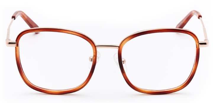 times square: women's square eyeglasses in brown - front view