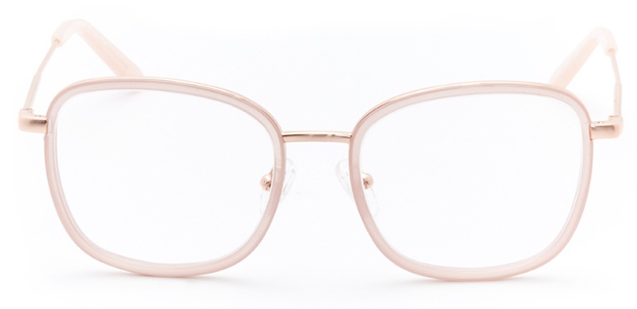 times square: women's square eyeglasses in pink - front view