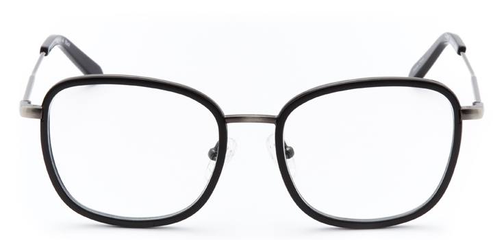 times square: women's square eyeglasses in black - front view