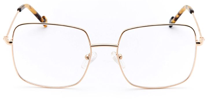 vizcaya: women's square eyeglasses in gold - front view