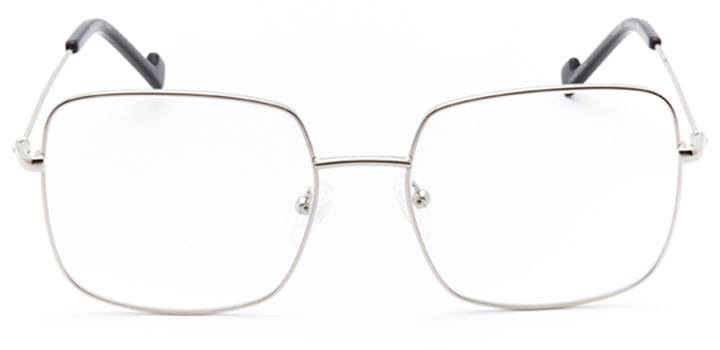 vizcaya: women's square eyeglasses in silver - front view