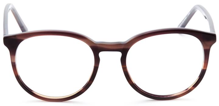 newtown: round eyeglasses in brown - front view
