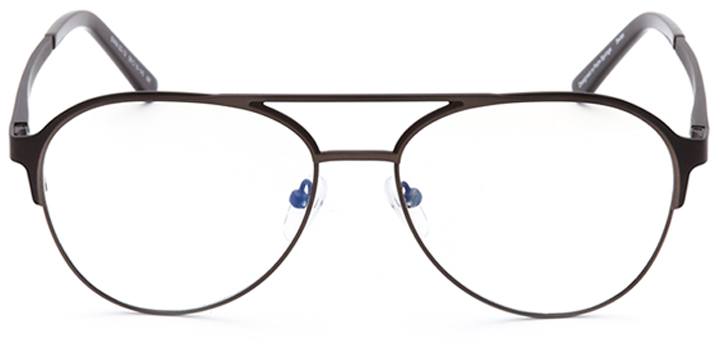 milford haven: men's aviator eyeglasses in brown - front view