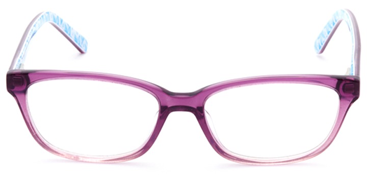 follow your heart: girls's rectangle eyeglasses in purple - front view