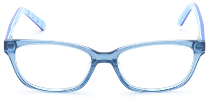 snow queen: girls's rectangle eyeglasses in blue - front view